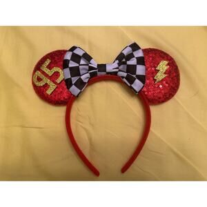 Handmade Disney Pixar Cars Lightning McQueen-themed Disney Mouse Ears Headband